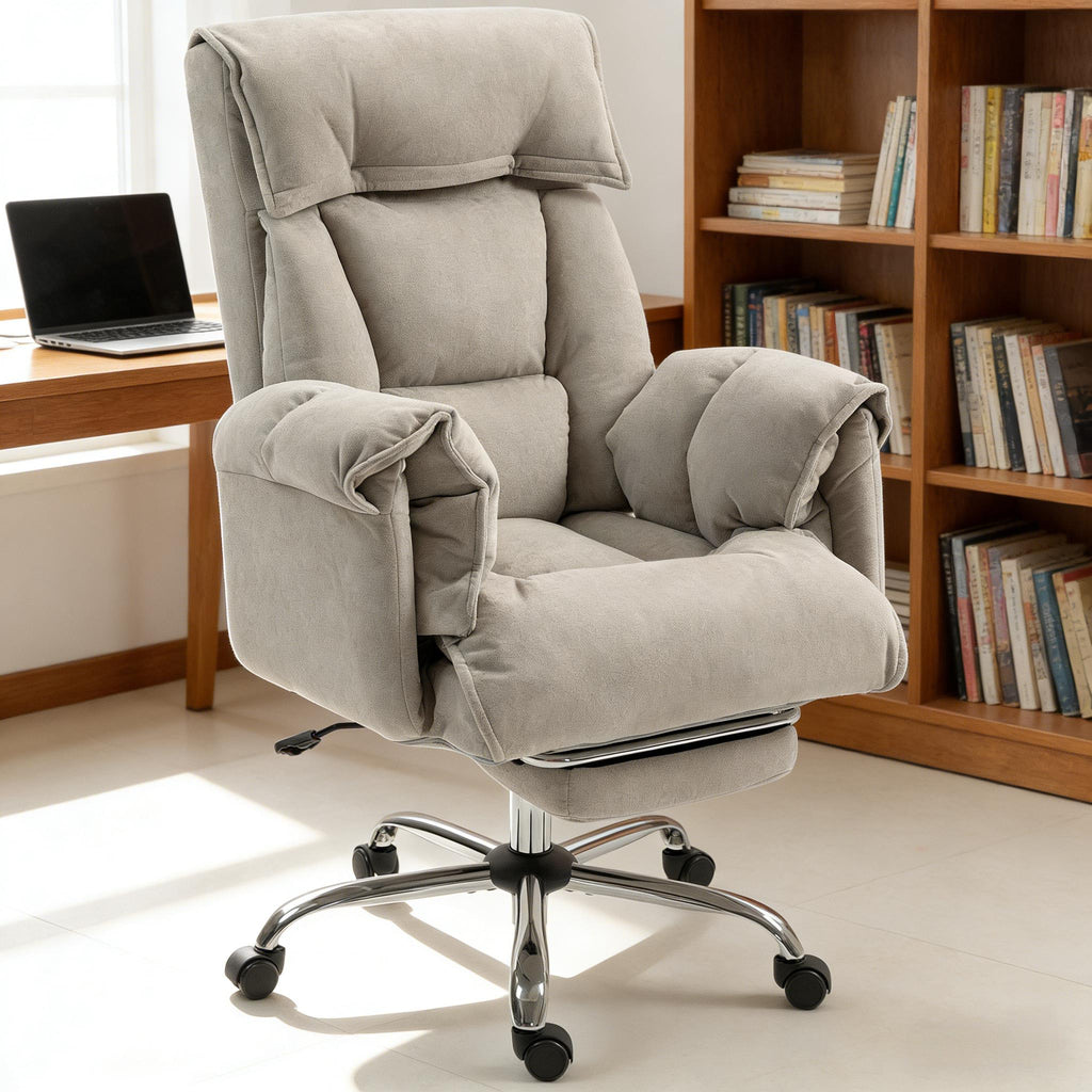 Reclining Desk Chair with Rolling Wheels,High Back Office Chair - Grand Goldman