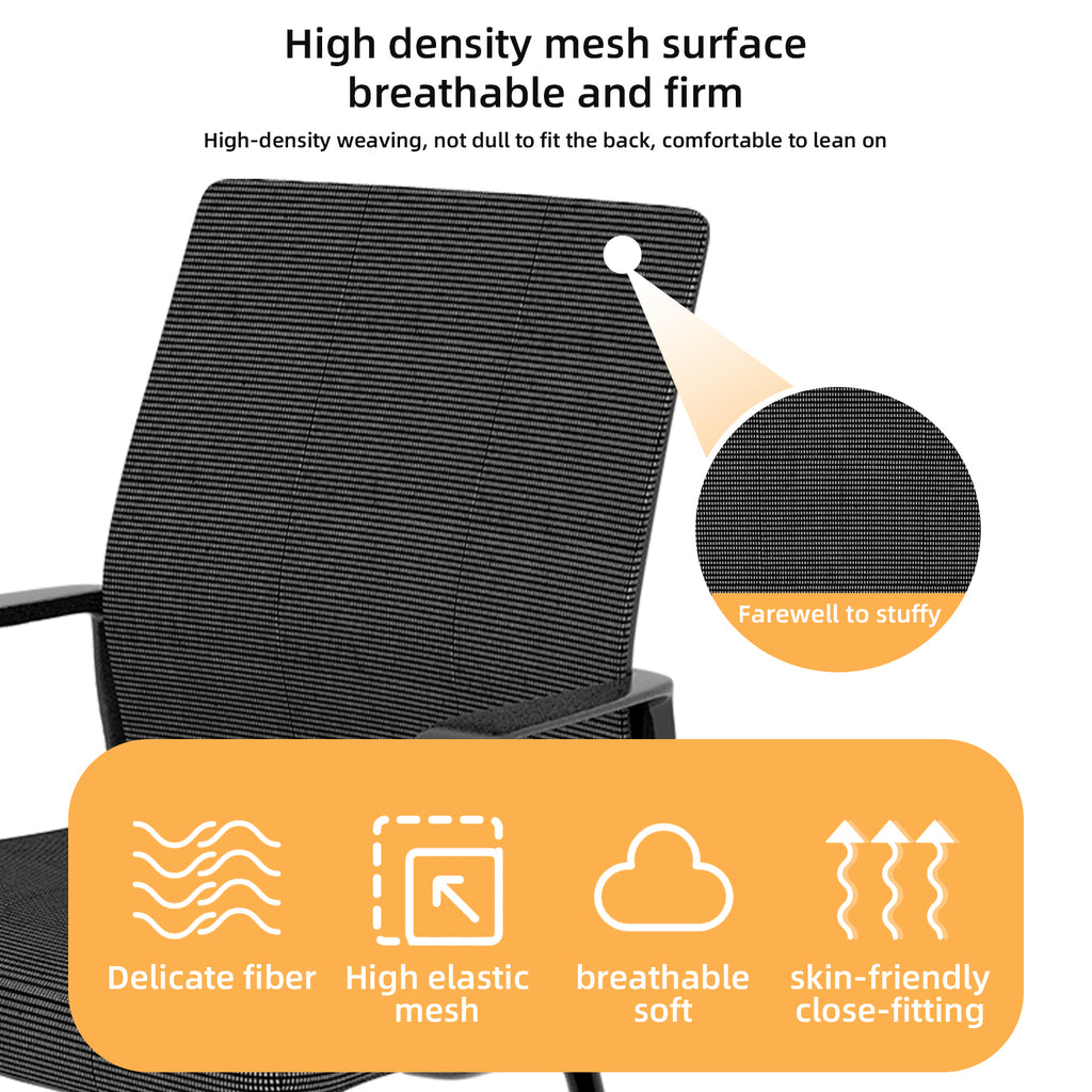 Minimalist Modern Office Chair with Metal Frame, Soft Cushion, Mesh Backrest, Black, for Home & Office Use - Grand Goldman