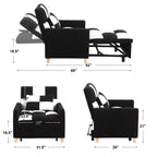 Convertible Sleeper Sofa Chair Bed, Adjustable Chair with Pillow, Multi-Functional Sleeper Chair with Soft Teddy Fabric for Living Room, Dorm, Apartment, Bedroom or Office - Grand Goldman Shop