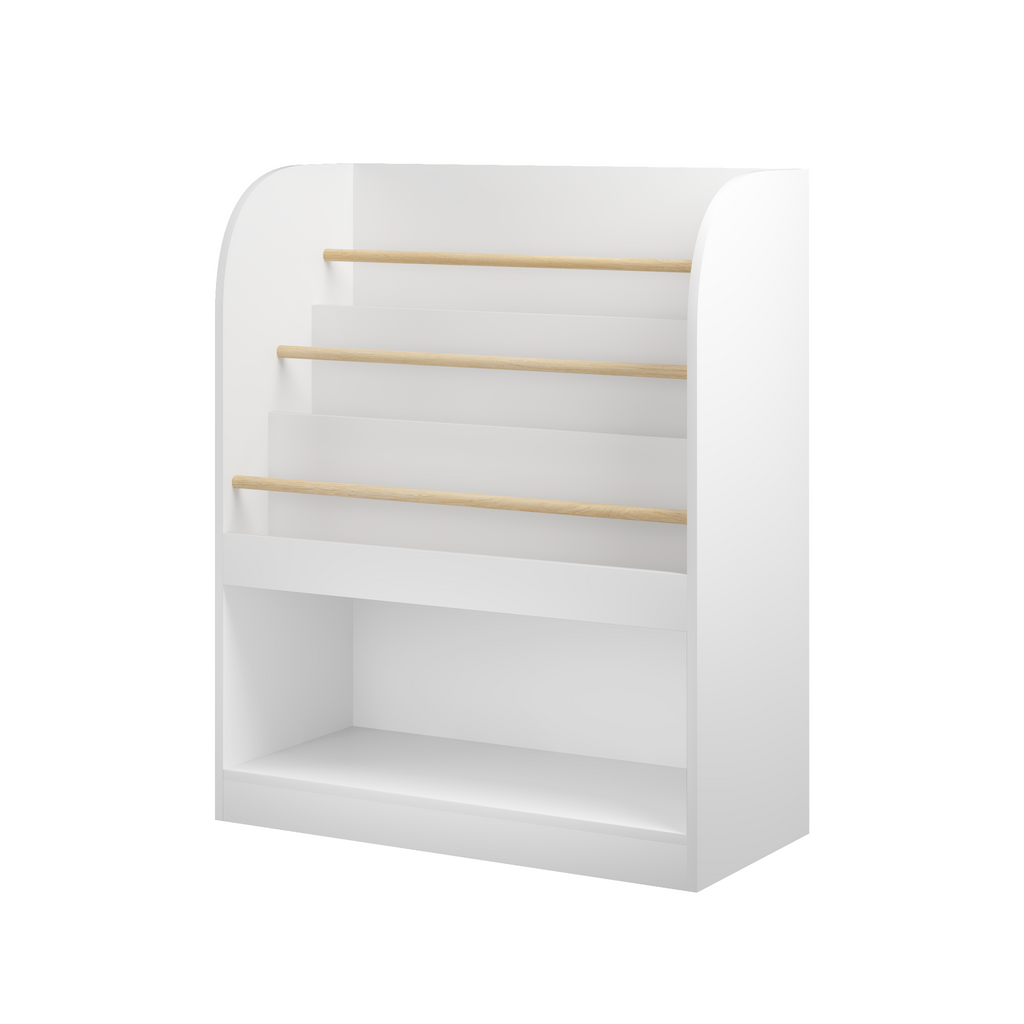 Kids Bookshelf with Open Storage, Front-Facing Children's Bookcase, Multi-Tier Wooden Book Display Shelf for Toddlers, Playro