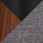 Contemporary Office Chair in Black Metal, Walnut Wood, and Grey Fabric - Grand Goldman