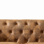 63'Chesterfield ‌tech Fabric Sofa,High-tech Fabric Roll Armrest Sofa,Upholstered Mid Century Modern Couch,2 Seater Couch for Living Room, Office, Apartment, Brown - Grand Goldman Shop