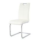 Modern Dining Chairs with Faux Leather Padded Seat Dining Living Room Chairs Upholstered Chair with Chrome Metal Legs Design for Kitchen, Living, Bedroom, Dining Room Side Chairs Set of 4 - Grand Goldman Shop