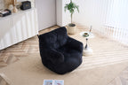 010-Soft Fluffy Corduroy Fabric Bean Bag Chair Filled With Memory Sponge,Black - Grand Goldman Shop