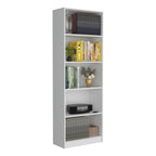 Vinton 4-Tier Bookcase with Modern Storage for Books and Decor, White - Grand Goldman