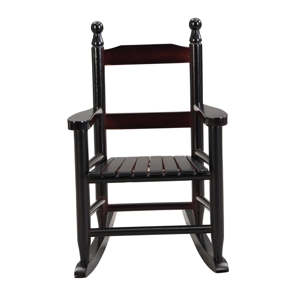Oak Style Children's Rocking Chair for Indoor or Outdoor - Espresso Populus Wood - 14.17 x 18.90 x 22.44 inches - Grand Goldm