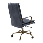 Tinzud Gray Leather Office Chair | Premium Home Decor - Grand Goldman