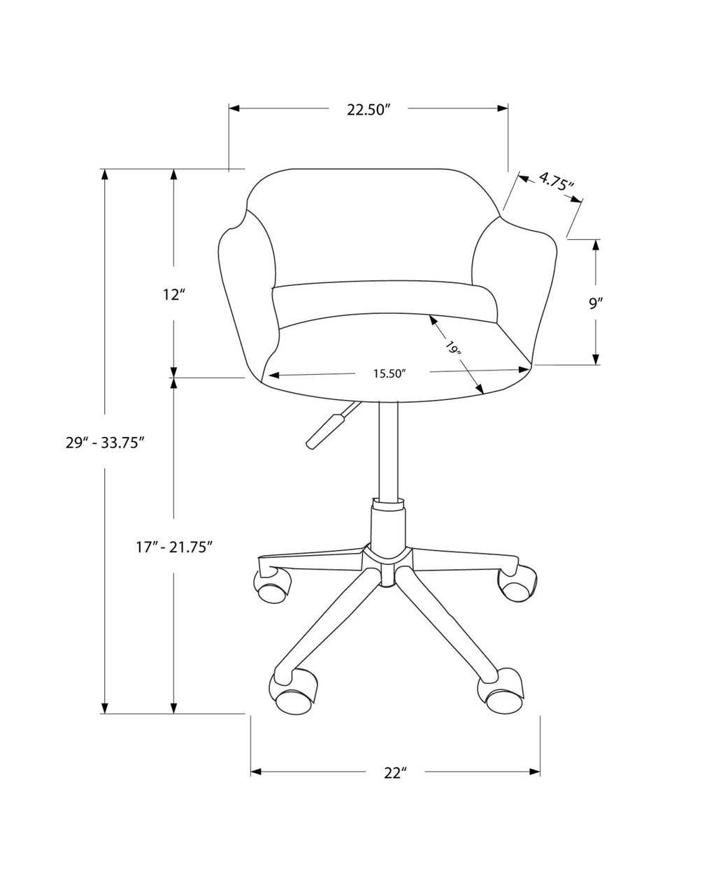 Office Chair, Adjustable Height, Swivel, Ergonomic, Armrests, Computer Desk, Work, Black Leather Look, Chrome Metal, Contempo