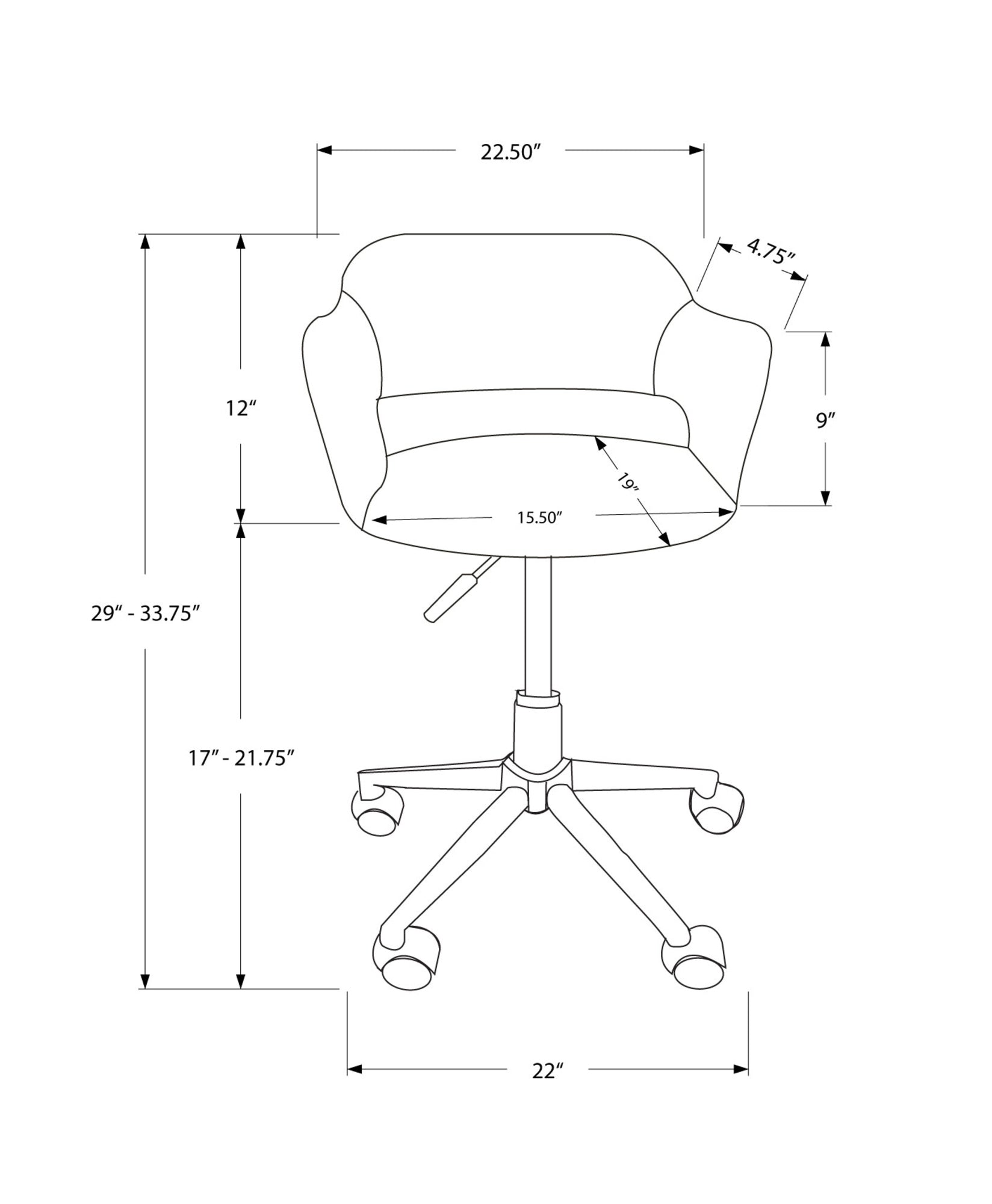 Office Chair, Adjustable Height, Swivel, Ergonomic, Armrests, Computer Desk, Work, Black Leather Look, Chrome Metal, Contempo