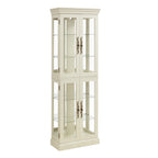 Lighted Glass Curio Display Cabinet,Display Cabinet,Glass Storage Cabinet Glass Wine cabinet Wood Frame Toy Display for Living Room, Kitchen, Pantry light bulb included Antique white - Grand Goldman Shop