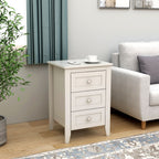 White 3 Drawer Nightstand with Charging Station and USB Ports & Power Outlets,Wooden Bed Side Table/End Table Modern Night Stands for Bedrooms - Grand Goldman Shop