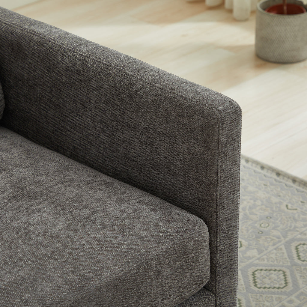 Modern Square Upholstered Swivel Accent Chair with Chenille Fabric, Charcoal, 30.7'W - Grand Goldman Shop