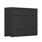8 Drawers Dresser for Bedroom, Wood Bedroom Dresser Modern Drawer Chest, 8 Chest of Drawer, Tall Dresser for Closet, Dressers Organizer for Living Room, Closet,Black - Grand Goldman Shop