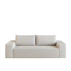 71' 3Setaser Sofa,Corduroy Fabric,Deep Seat Couches,Comfy Loveseat Sofa,No Assembly,1pcs for Living room, Bedroom,Conference room ,Apartment,White - Grand Goldman Shop