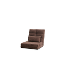 Modern Triple Fold-Down Brown Metal Frame Sofa Bed with 5 Reclining Positions and Pillow – Adjustable Upholstered Floor Couch for Gaming or Guest Room - Grand Goldman Shop