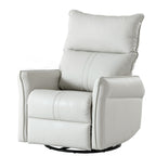 270° Power Swivel Rocker Recliner Chair, PU Leather Electric Glider Reclining Sofa with USB Ports, Power Swivel Glider, Rocking Chair,Nursery Recliners for Living Room Bedroom(Light Gray+270°Swivel) - Grand Goldman Shop