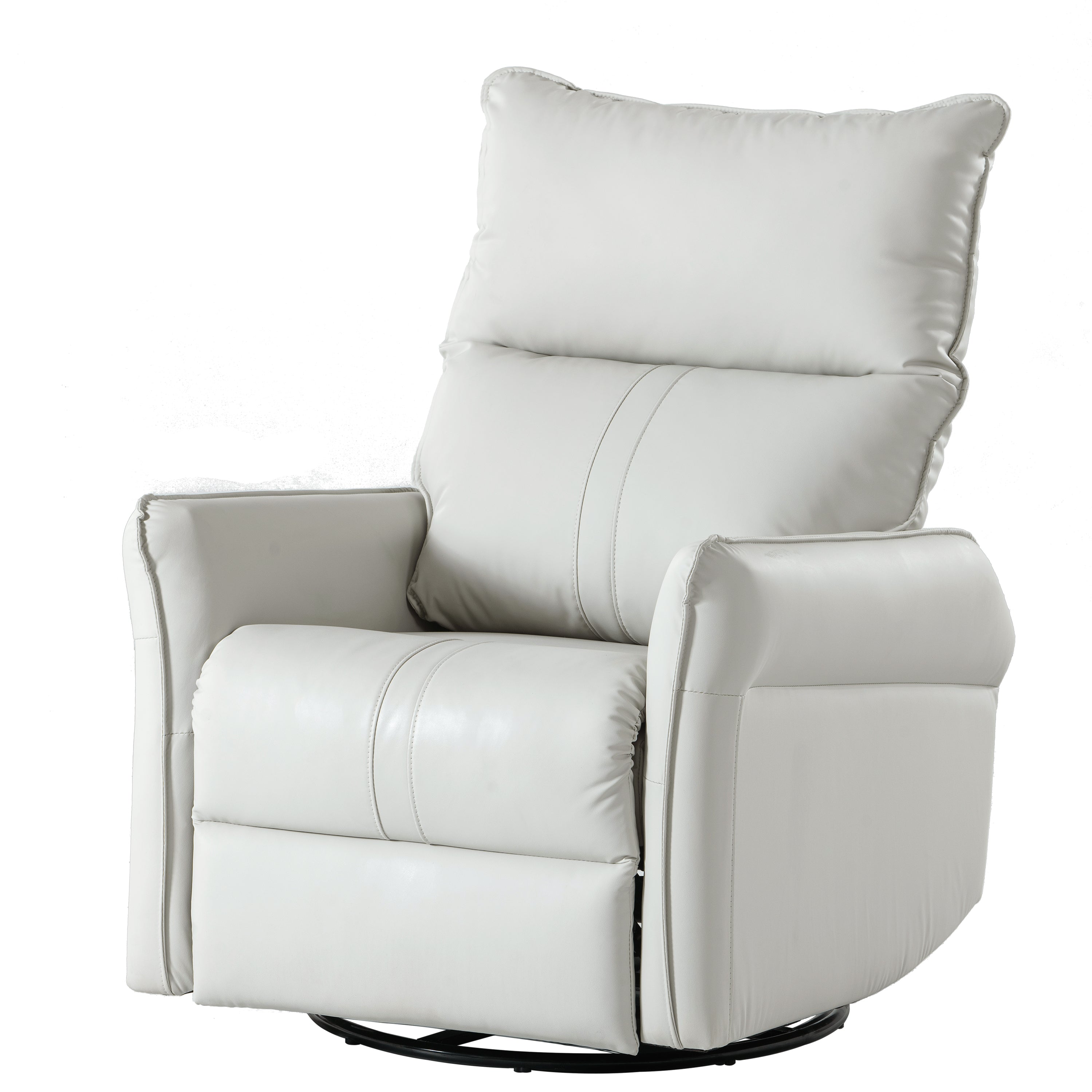 270° Power Swivel Rocker Recliner Chair, PU Leather Electric Glider Reclining Sofa with USB Ports, Power Swivel Glider, Rocking Chair,Nursery Recliners for Living Room Bedroom(Light Gray+270°Swivel) - Grand Goldman Shop