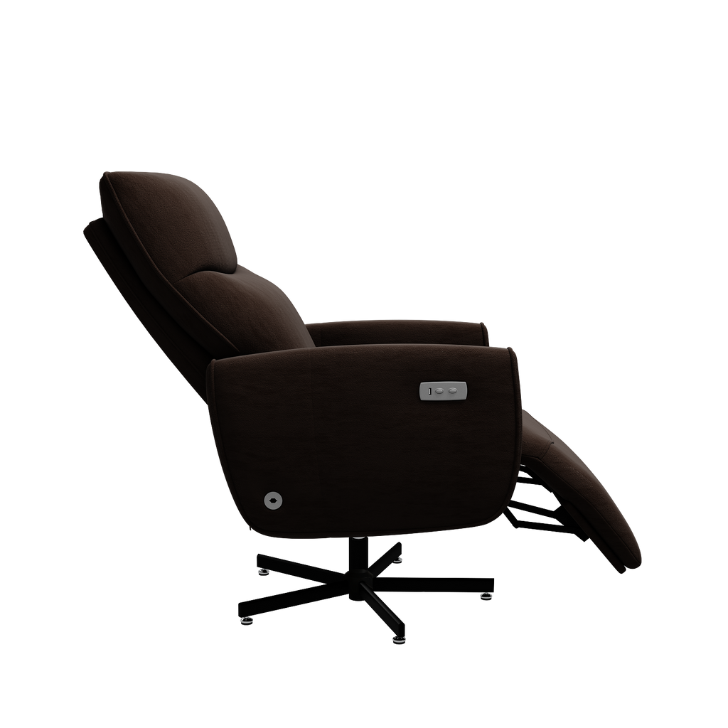 Power Swivel Recliner Chair, Electric Reclining with USB & Type-C Charging, 360° Swivel Velvet Upholstered Accent Chair, for 