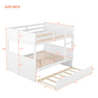 Brawnson Full over Full Bunk Bed with Twin Trundle, White - Grand Goldman Shop
