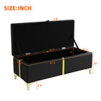 2-Pieces Bedroom Sets,Queen Size Upholstered Platform Bed with Hydraulic Storage System,Storage Ottoman with Metal Legs,Black(Old SKU:N733S207778B) - Grand Goldman Shop