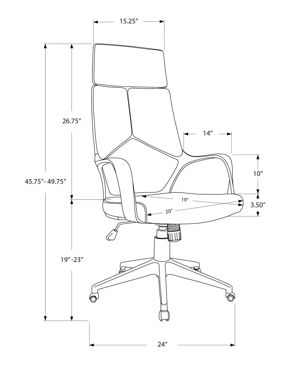Office Chair, Adjustable Height, Swivel, Ergonomic, Armrests, Computer Desk, Work, Black Fabric, Black Metal, Contemporary, M