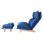 Modern Dark Blue Metal Frame Foldable Reclining Floor Chair – Lazy Leisure Sofa for Balcony or Bedroom - Grand Goldman Shop