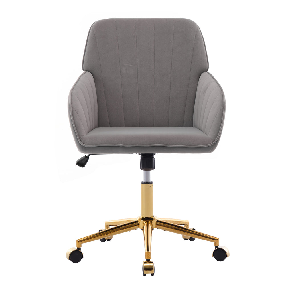 TY Adjustable Office Chair, Ergonomic Swivel Chair, Gray Velvet, Comfortable for Long Sitting | Premium Home Decor - Grand Go