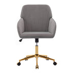TY Adjustable Office Chair, Ergonomic Swivel Chair, Gray Velvet, Comfortable for Long Sitting | Premium Home Decor - Grand Go