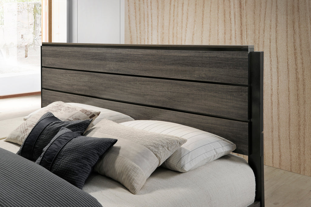 Ioana Antique Grey Finish Wood Bed Room Set, Queen Size Bed, Dresser, Mirror, Night Stand - Grand Goldman Shop