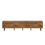 Natural Wood TV Stand for 85 75 65 Inch TV, L-Shaped Handle Entertainment Console with Storage, 78' Long - Grand Goldman Shop