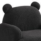 Rosella 25.5'W Black Sherpa Bear-Shaped Kids Armchair - Grand Goldman