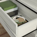 Lateral File with Large Drawers, Off White and Gray finish - Grand Goldman