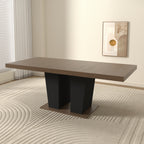 Extendable Dining Room Table for 4-10 People,Wooden Transformer Kitchen Dining Table with Black Double Sturdy Pedestal Base, Modern Expandable Large Table - Grand Goldman Shop