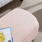 Pink Storage Ottoman Bench for End of Bed Gold Legs, Modern Grey Faux Fur Entryway Bench Upholstered Padded with Storage for Living Room Bedroom - Grand Goldman Shop