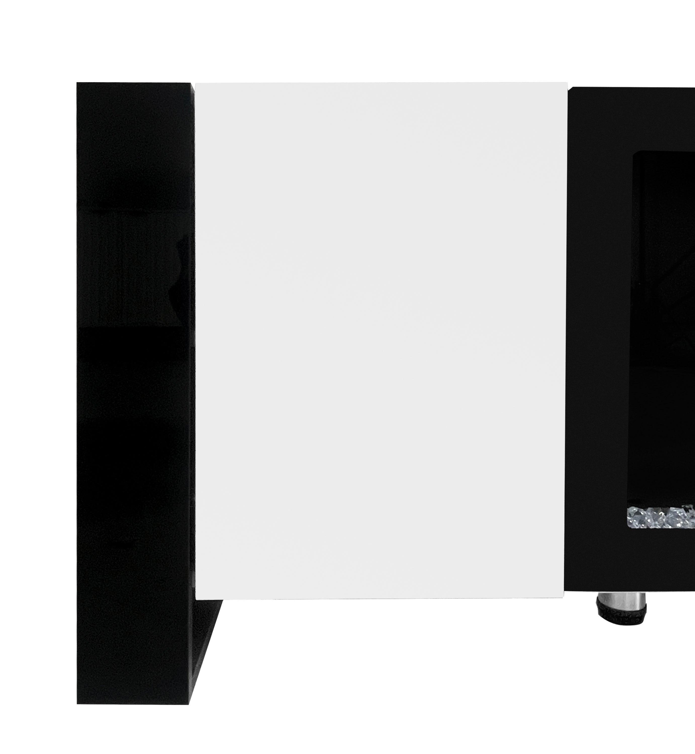 ON-TREND Modern TV Stand with 34.2' Non-heating Electric Fireplace, High Gloss Entertainment Center with 2 Cabinets, Media Console for TVs up to 78', White - Grand Goldman Shop