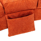 Ergonomic Linen Massage Chaise Lounge with Remote Control, Orange, 5 Modes - Grand Goldman Shop