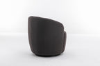 Teddy Fabric Swivel Accent Armchair Barrel Chair With Black Powder Coating Metal Ring,Dark Gray - Grand Goldman Shop