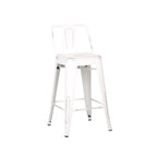 Modern Light Weight Industrial Contemporary Rustic Vintage Costal Metal Barstools with Bucket Back and 4 Leg Design, Seat Bar