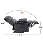 Large Manual Recliner Chair in Fabric for Living Room, Grey - Grand Goldman Shop