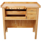 Solid Wood Jewelry Workbench - Wooden Craft Station with Practical Storage Drawers for Jewelry Making - Grand Goldman