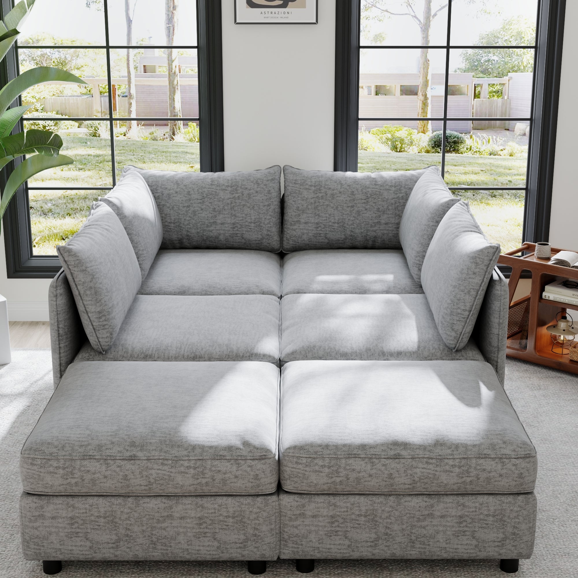 Modular Sectional Sofa, Convertible Sofa Seat With Storage, Sleeper Sectional Sofa Set, Fabric Flexible Modular Combinations for Living Room - Grand Goldman Shop