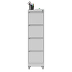 4 Drawer Metal Locking Vertical File Cabinet with Wheels - Heavy-Duty Lockable Storage for Home & Office, Black and White, 17