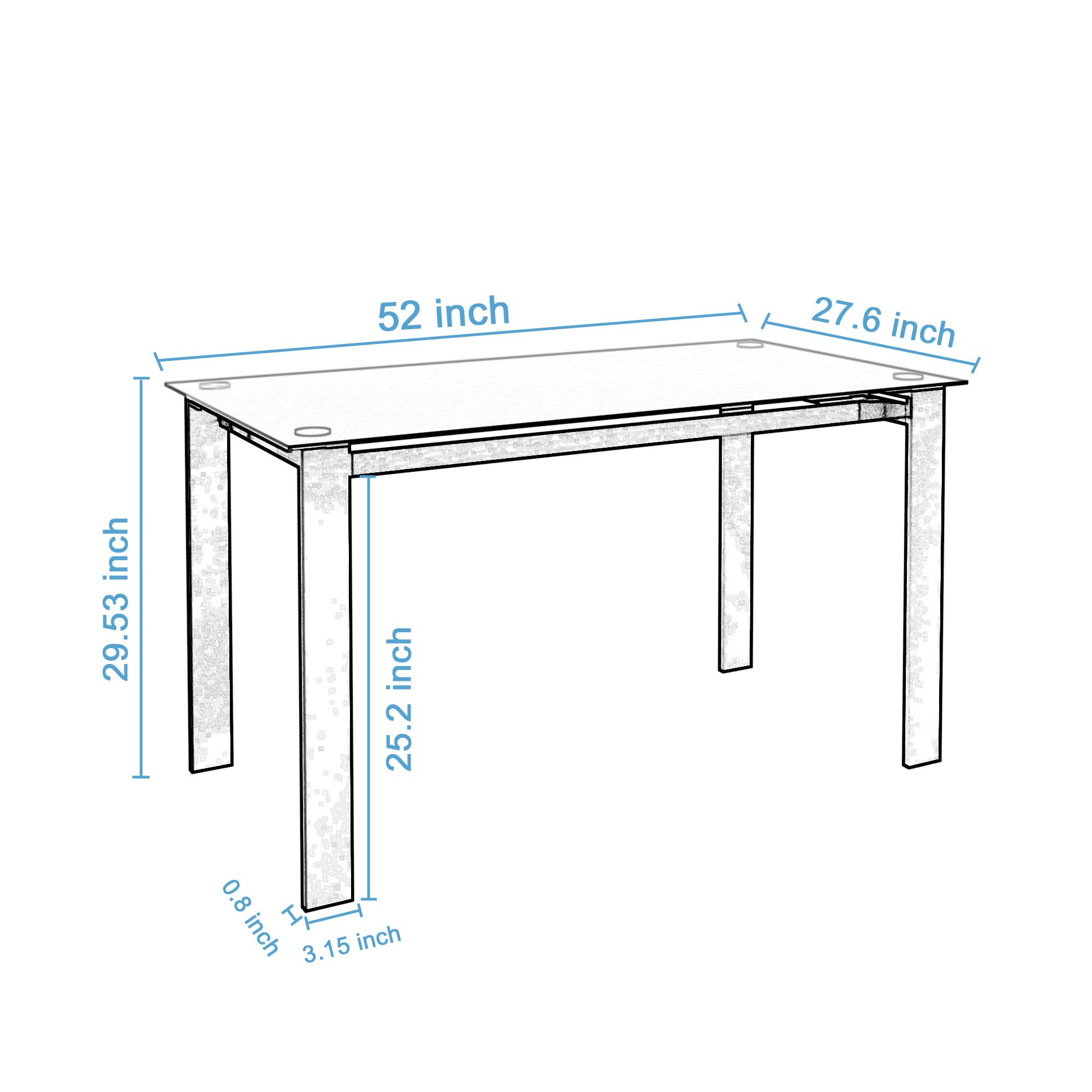 Multi-Function Dining Table for Dining and Living Room, Safety and Easy to Clean, Black Tempered Glass and Iron - Grand Goldman Shop