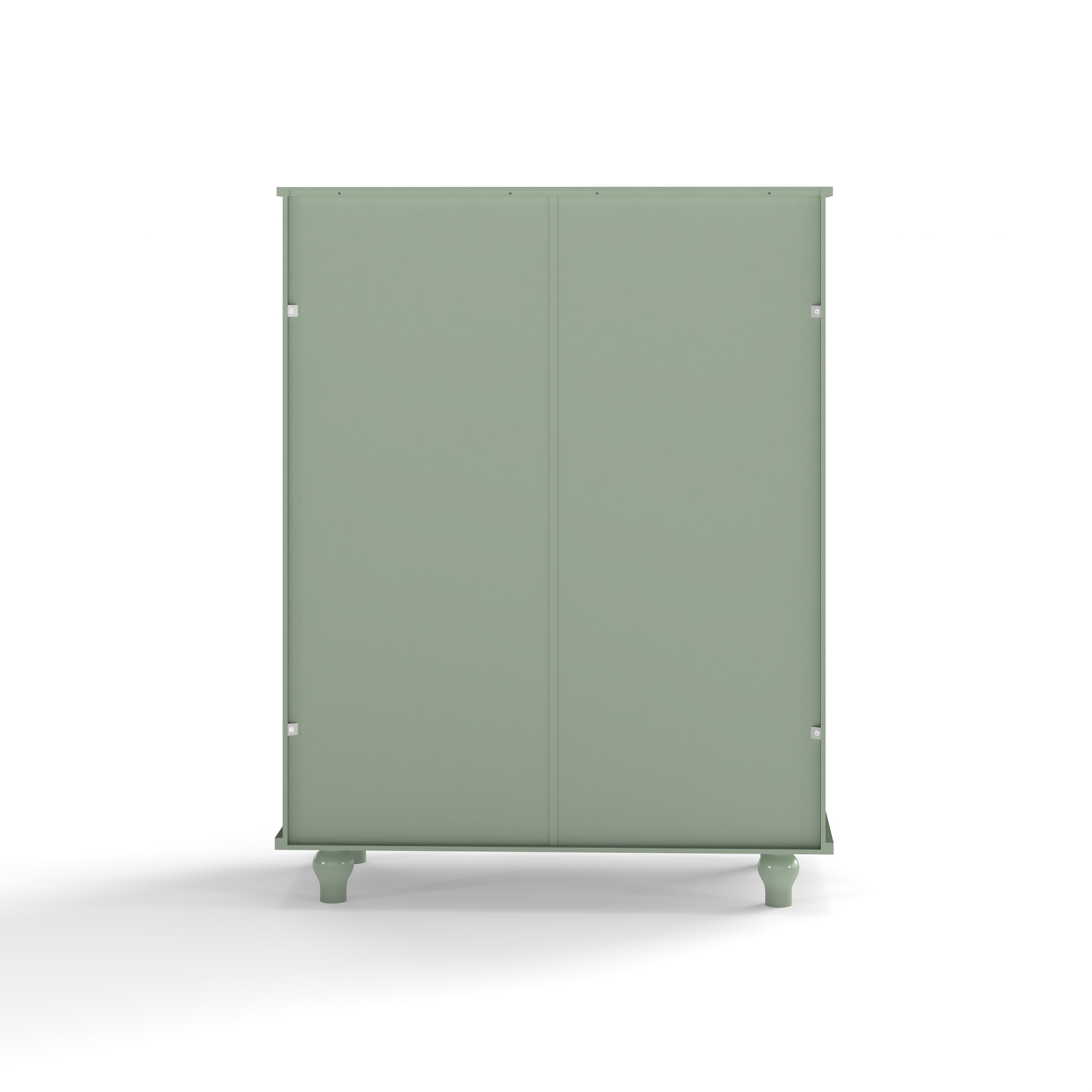 Minimalism Buffet Cabinet with Double Glass Doors and Drawer, Modern Wooden Storage Sideboard Cupboard, Mint Green, MDF and Solid Wood, 28''x15''x36.22'' - Grand Goldman Shop