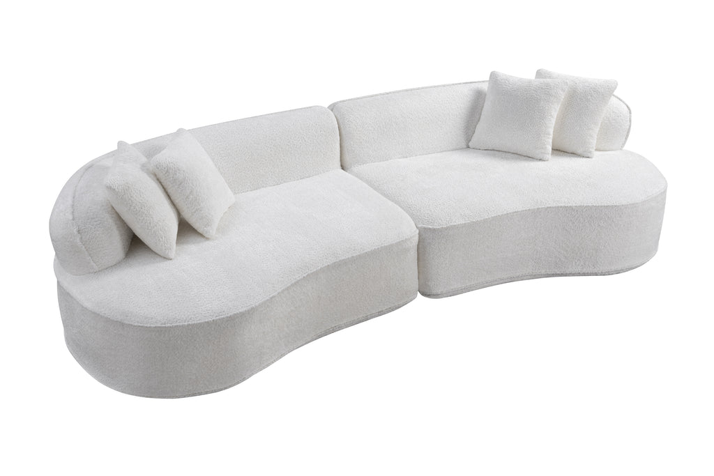 Modern Curved L-Shape Luxury Sectional Oversized Sofa: Minimalist Design, Comfy Sleeper Couch for Living Room, Apartment & Reception Spaces,No Assembly Required - Grand Goldman Shop