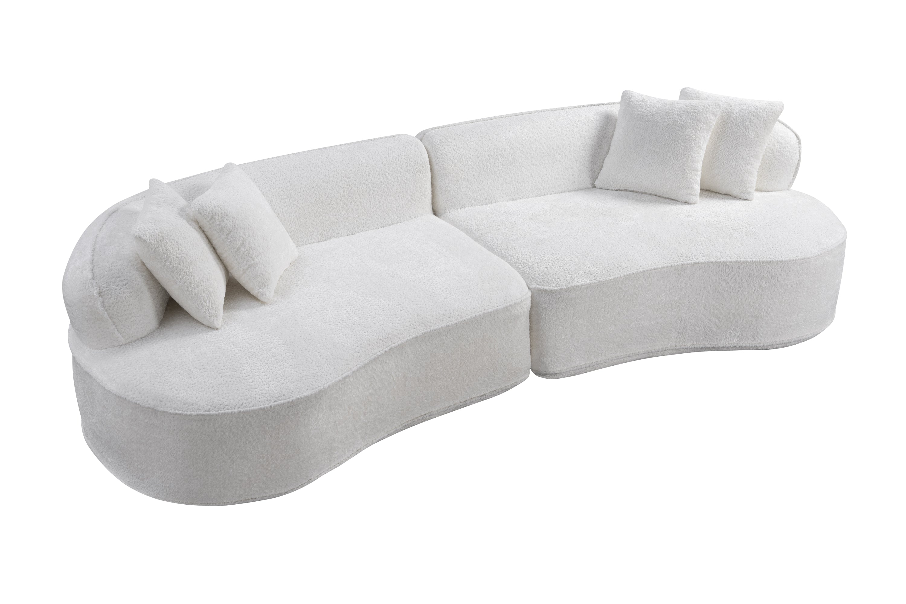 Modern Curved L-Shape Luxury Sectional Oversized Sofa: Minimalist Design, Comfy Sleeper Couch for Living Room, Apartment & Reception Spaces,No Assembly Required - Grand Goldman Shop