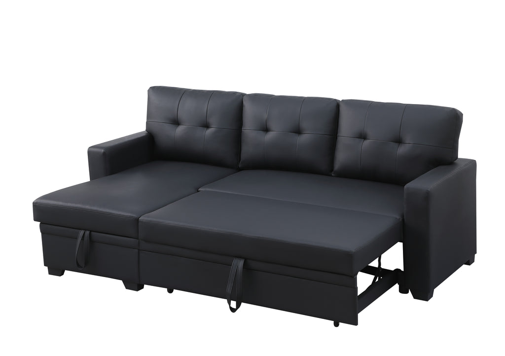 Upholstered Pull out Sectional Sofa with Chaise - Grand Goldman Shop