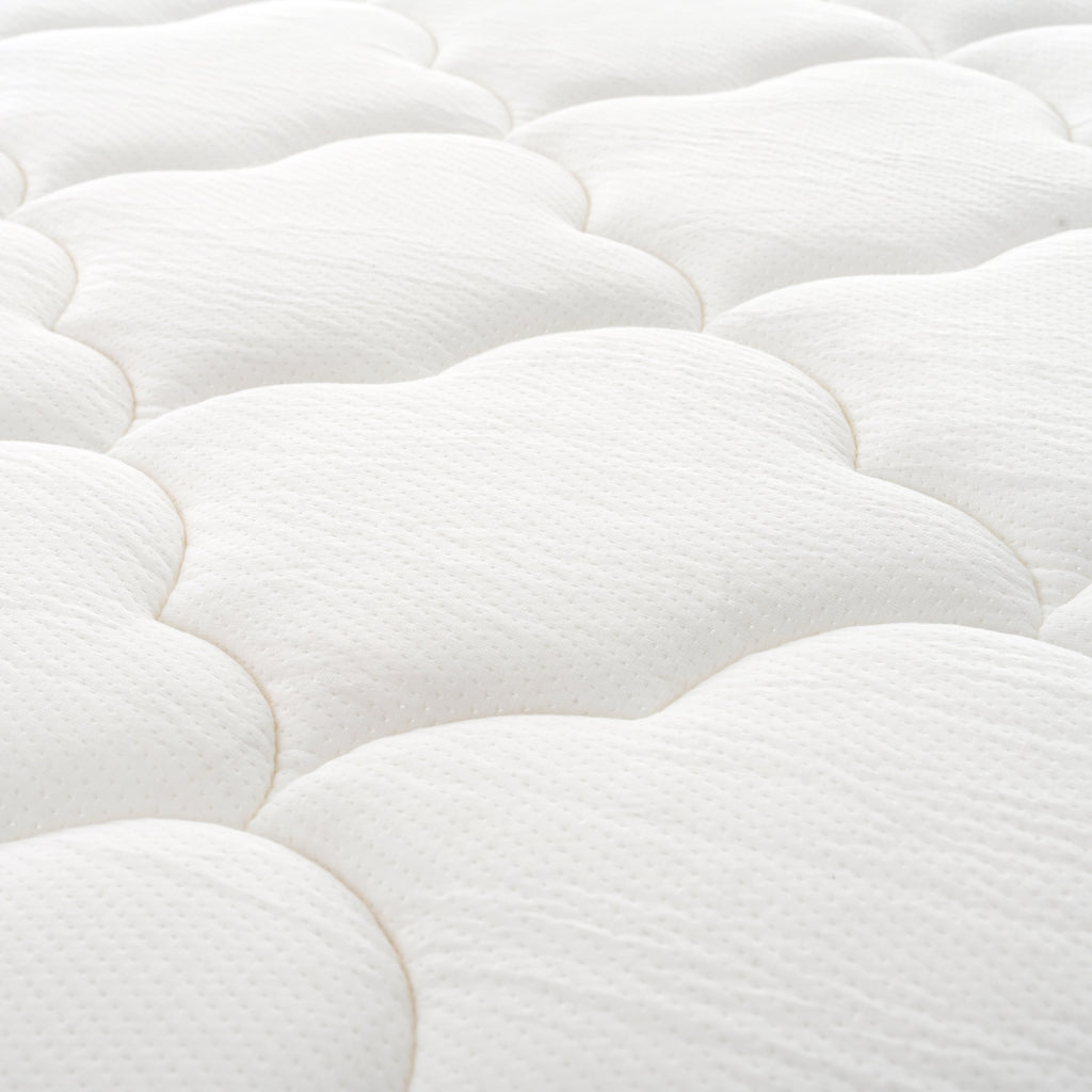 Premium Hybrid Full Mattress with Pocket Coils and Memory Foam for Medium Firm Support, Creamy White Fabric, 12 Inch - Grand Goldman Shop