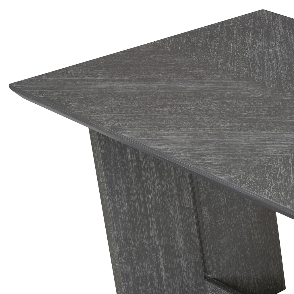 TREXM 6-Piece Retro Dining Table Set for 6, 60' Wood Kitchen Table and Chairs Set of 4 with Bench Designed Trestle Base for kitchen & Dining Room (Gray) - Grand Goldman Shop