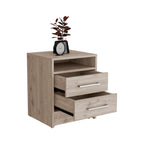 Eter Nightstand , End Table, Side Table Superior Top, Two Drawers -Light Gray - Grand Goldman Shop